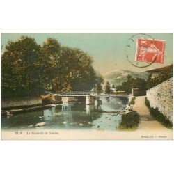 carte postale ancienne 43 AUREC. La Passerelle de Semène 1917