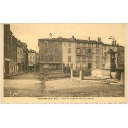 carte postale ancienne 43 BRIOUDE. Café Militaire Place du Postel rue de Lorraine