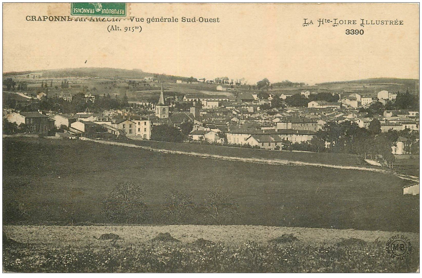 carte postale ancienne 43 CRAPONNE-SUR-ARZON 1913