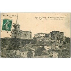 carte postale ancienne 43 LAMOTHE. Eglise et Château 1908