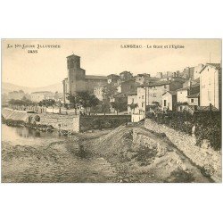 carte postale ancienne 43 LANGEAC. Quai et Eglise