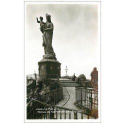 carte postale ancienne 43 LE PUY. Statue Notre-Dame de France. Carte Photo 1939