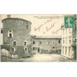 carte postale ancienne 43 LOUDES. Tour Place Hôtel de Ville 1908