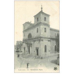 carte postale ancienne 43 YSSINGEAUX. Eglise vers 1900