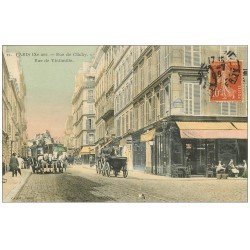 PARIS 09. Rues de Clichy et de Vintimille. Omnibus à Impériale