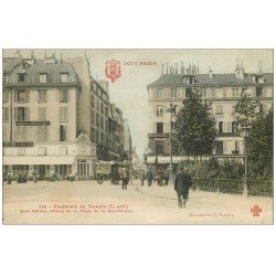 PARIS 10. Faubourg du Temple et Quai de Valmy. Charrette Badoit. Edition Fleury