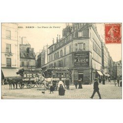 PARIS 16. Hippomobiles Omnibus Place de Passy 1908. Magasins Luce