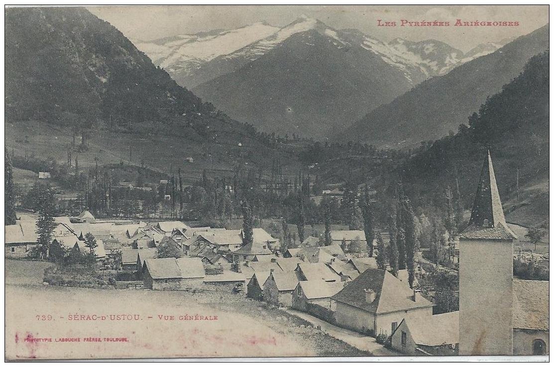 09 SERAC-D'USTOU. Vue générale du Village 1919 (défaut)...