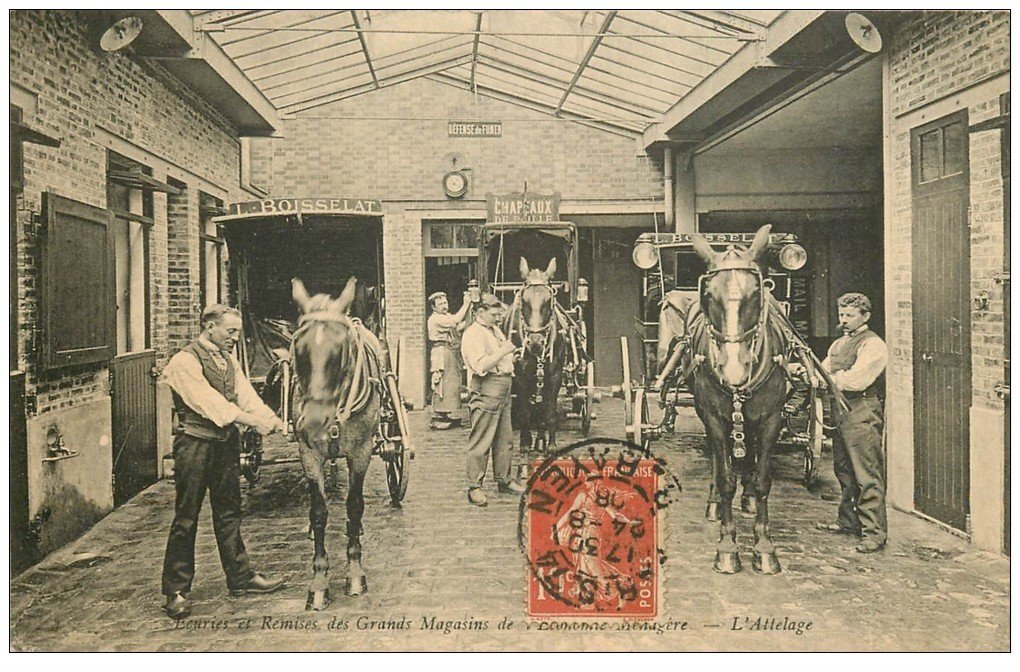 Carte Postale Ancienne Paris - Écuries Et Remises Des Grands Magasins De L'Économie Ménagère
