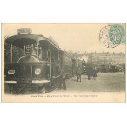 carte postale ancienne 75 PARIS VECU. Les Tramways à vapeur Rond-Point de l'Etoile 1905