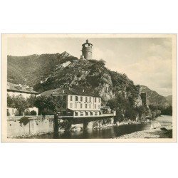 carte postale ancienne 09 TARASCON. Tour et Hôtel Francal 1948 Carte Photo émaillographie