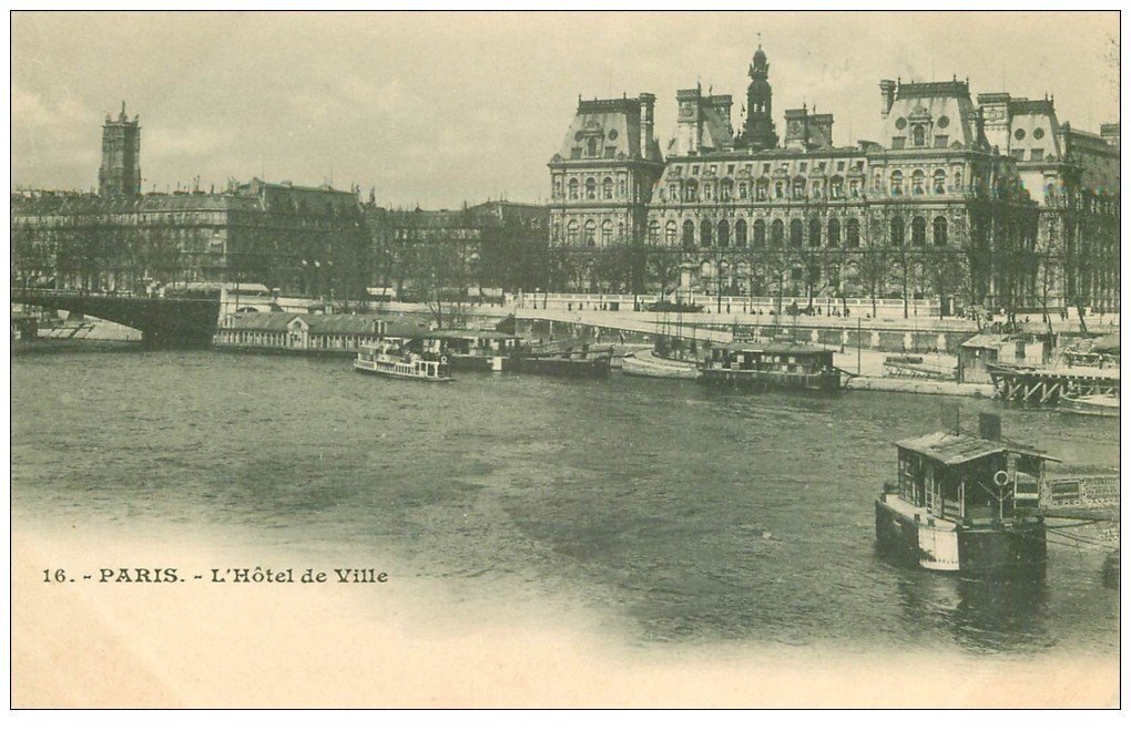 carte postale ancienne PARIS 04. Hôtel de Ville 16