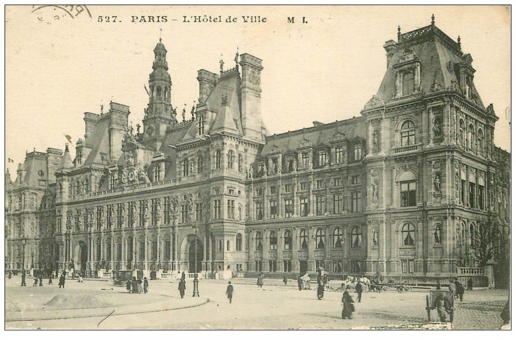 carte postale ancienne PARIS 04. Hôtel de Ville 1916