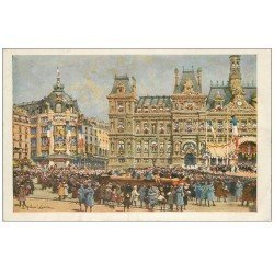 carte postale ancienne PARIS 04. Hôtel de Ville 1919