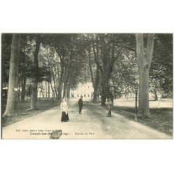 carte postale ancienne 09 USSAT-les-BAINS. Entrée du Parc 1918