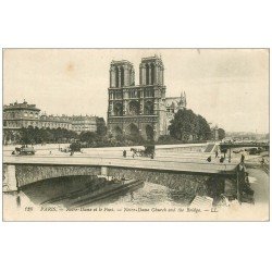 carte postale ancienne PARIS 04. Notre-Dame et Pont 1920