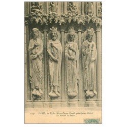 PARIS 04. Notre-Dame Statues Portail droite 1906