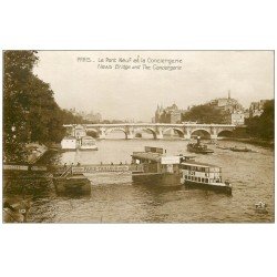 PARIS 04. Pont Neuf et Conciergerie. Bateau Mouche "" KUB "" 1924