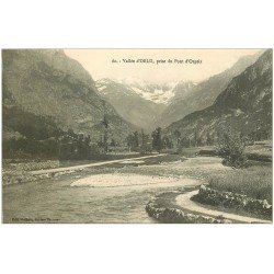 carte postale ancienne 09 Vallée d'ORLU prise du Pont d'Orgeix