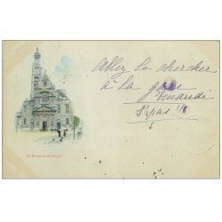 PARIS 05. 1900 Eglise Saint-Etienne-du-Mont rue Sainte-Geneviève. Timbre 10 centimes 1900