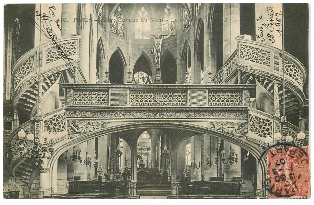 PARIS 05. Eglise Saint-Etienne-du-Mont le Jubé 1907