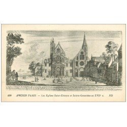 carte postale ancienne PARIS 05. Eglises Saint-Etienne et Geneviève