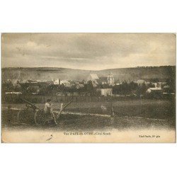 carte postale ancienne 10 AIX-EN-OTHE. Enfant assis sur charrue et Village