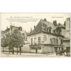 carte postale ancienne PARIS 05. Tabac Quai de la Tournelle