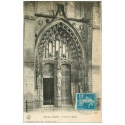 carte postale ancienne 10 ARCIS-SUR-AUBE. Portail de l'Eglise 1923