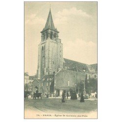 PARIS 06. Eglise Saint-Germain-des-Prés et Fiacres 74 vers 1900