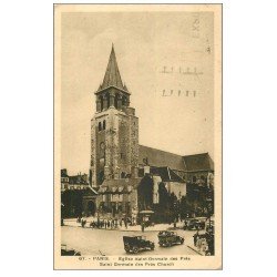 PARIS 06. Eglise Saint-Germain-des-Prés voitures anciennes 1937