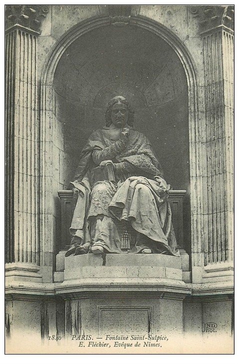 carte postale ancienne PARIS 06. Fontaine Saint-Sulpice. Fléchier Evêque de Nîmes