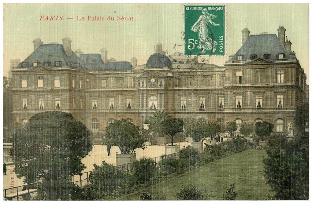 PARIS 06. Le Palais du Sénat. Carte toilée