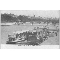 PARIS 06. Pont des Arts. Publicité Absinthe Joanne et Lessive sur Bateau Mouche