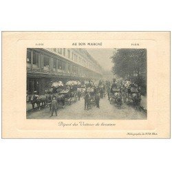 carte postale ancienne PARIS 07. Au Bon Marché. Départ des Voitures de livraison