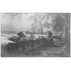 PARIS 07. Barrage Quai Voltaire Crue de 1910