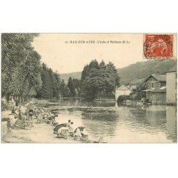 10 BAR-SUR-AUBE. Lavandières sur l'Aube et Mathaux 1908