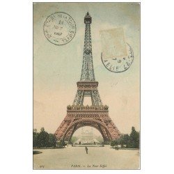 carte postale ancienne PARIS 07. La Tour Eiffel 1907