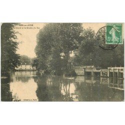 carte postale ancienne 10 BAR-SUR-AUBE. Le Bâtard et le Moulin du Bas 1915