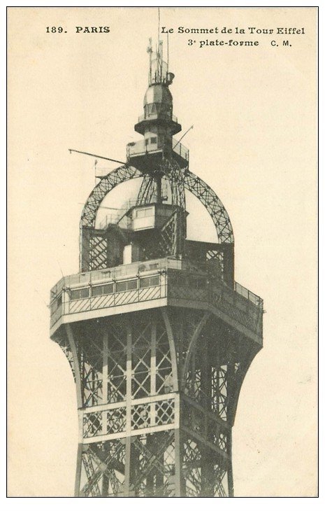 carte postale ancienne PARIS 07. Le sommet Tour Eiffel 3° plate-forme