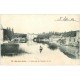 carte postale ancienne 10 BAR-SUR-AUBE. Passeur en barge près de l'Abbatoir 1904. Les écluses