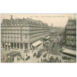 carte postale ancienne PARIS 08. Hôtel Terminus Rue Saint-Lazare