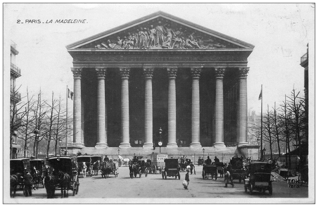 PARIS 08. La Madeleine 1919 carte photo émaillographie