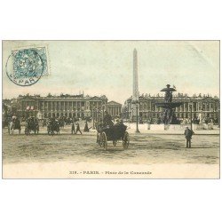 PARIS 08. Place de la Concorde 1904 colorisée