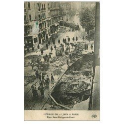 PARIS 08. Place Saint-Philippe du Roule après l'orage du 15 Juin