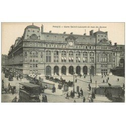 carte postale ancienne PARIS 09. Gare Saint-Lazare Rue de Rome