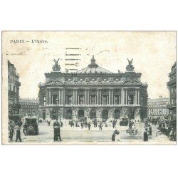 carte postale ancienne PARIS 09. L'Opéra et Autobus Ford 1916