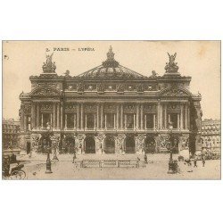 carte postale ancienne PARIS 09. L'Opéra et entrée du Métro n°2