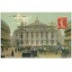 PARIS 09. L'Opéra et Fiacres. Carte émaillographie vers 1909