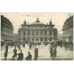 carte postale ancienne PARIS 09. L'Opéra et Métro 1923